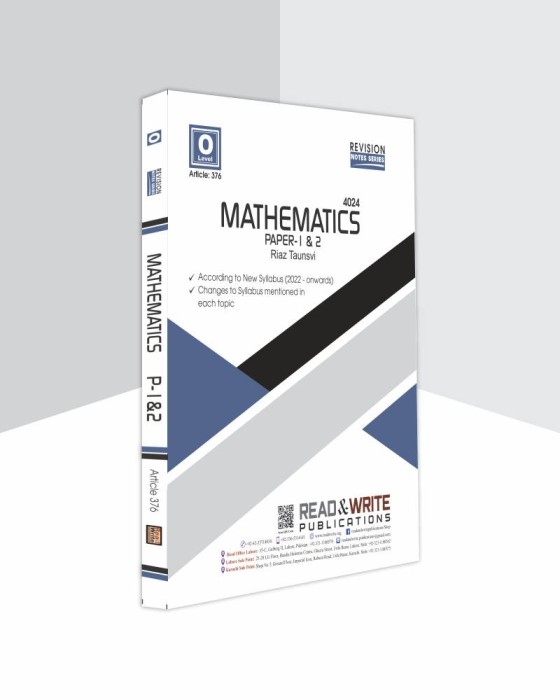 Mathematics Paper 1 & 2 Revision Notes Riaz