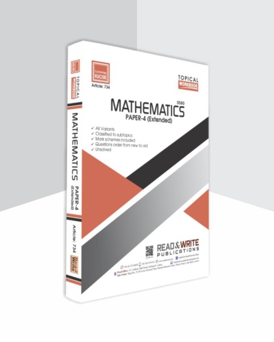 734 Mathematics Paper 4 Workbook